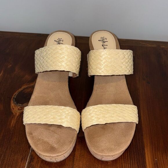 NWT Style & Co Platform Sandals Daliaaf Woven Natural Size 8 - Picture 2 of 11